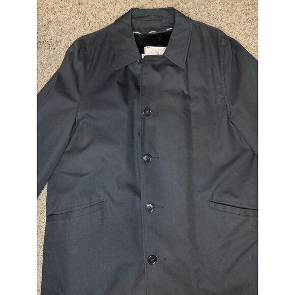 VINTAGE CAMPUS ALL WEATHER Black Coat Zip Out Lining Made In USA Sz 42 READ - Picture 8 of 13